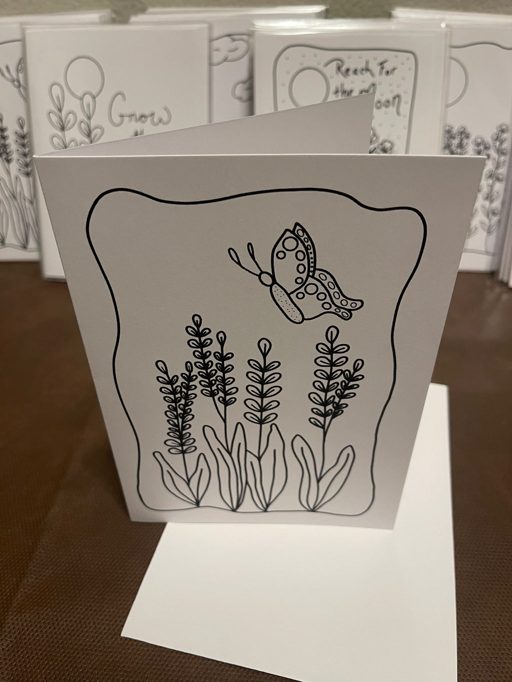 Reach for the Moon Coloring Greeting Cards