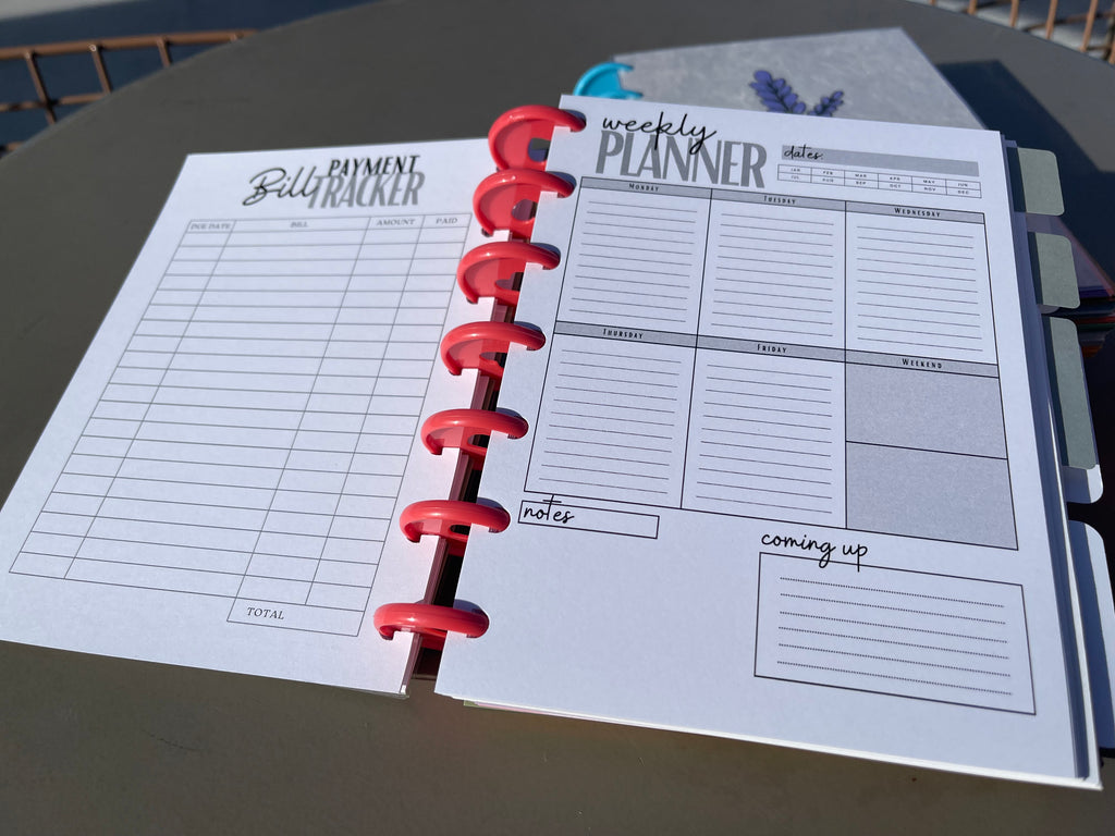 Monthly Planner Insert Pack – 5x7 Disc Bound