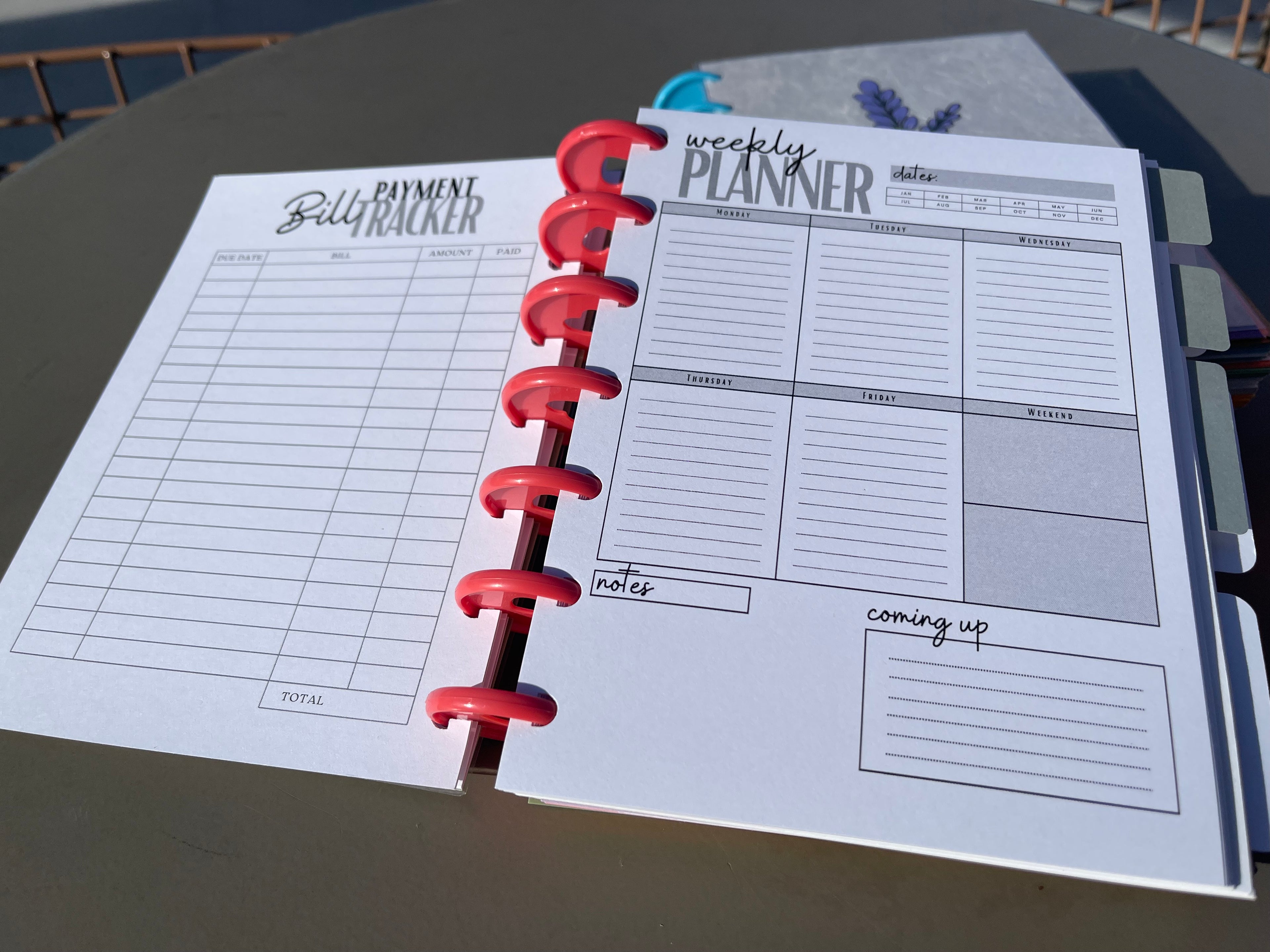 Monthly Planner Insert Pack – 5x7 Disc Bound