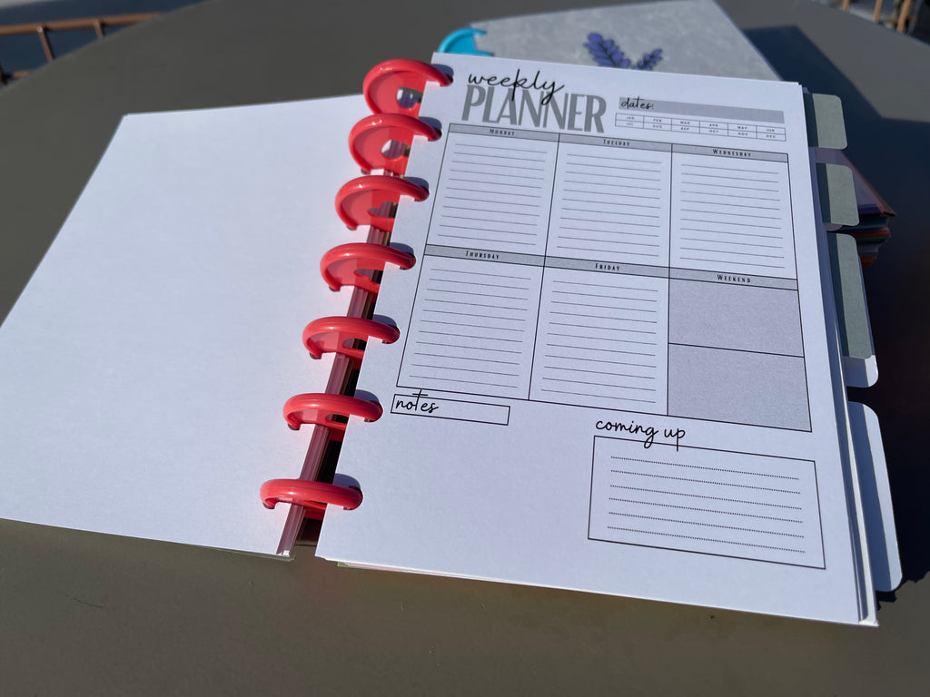 Monthly Planner Insert Pack – 5x7 Disc Bound