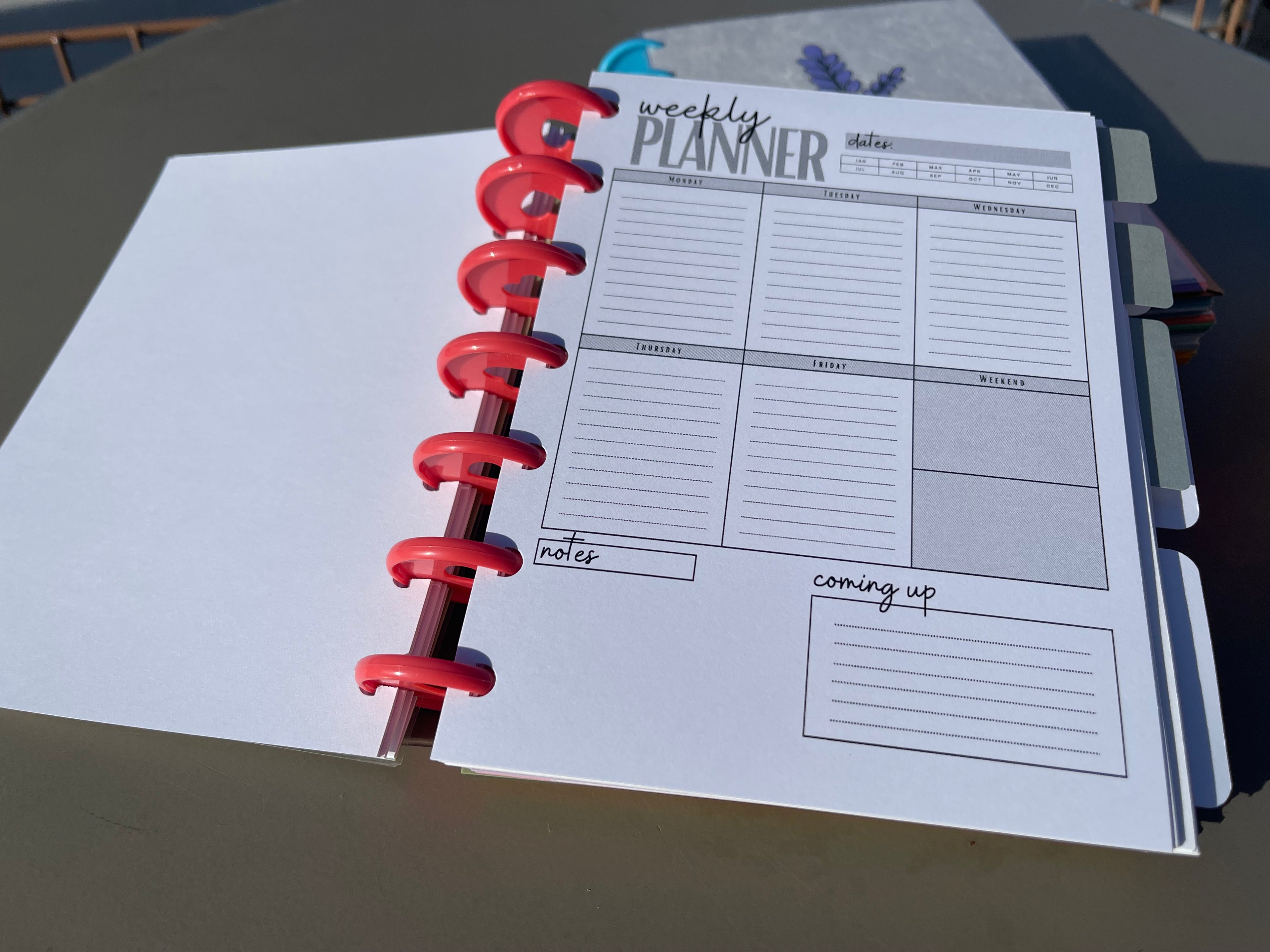Monthly Planner Insert Pack – 5x7 Disc Bound