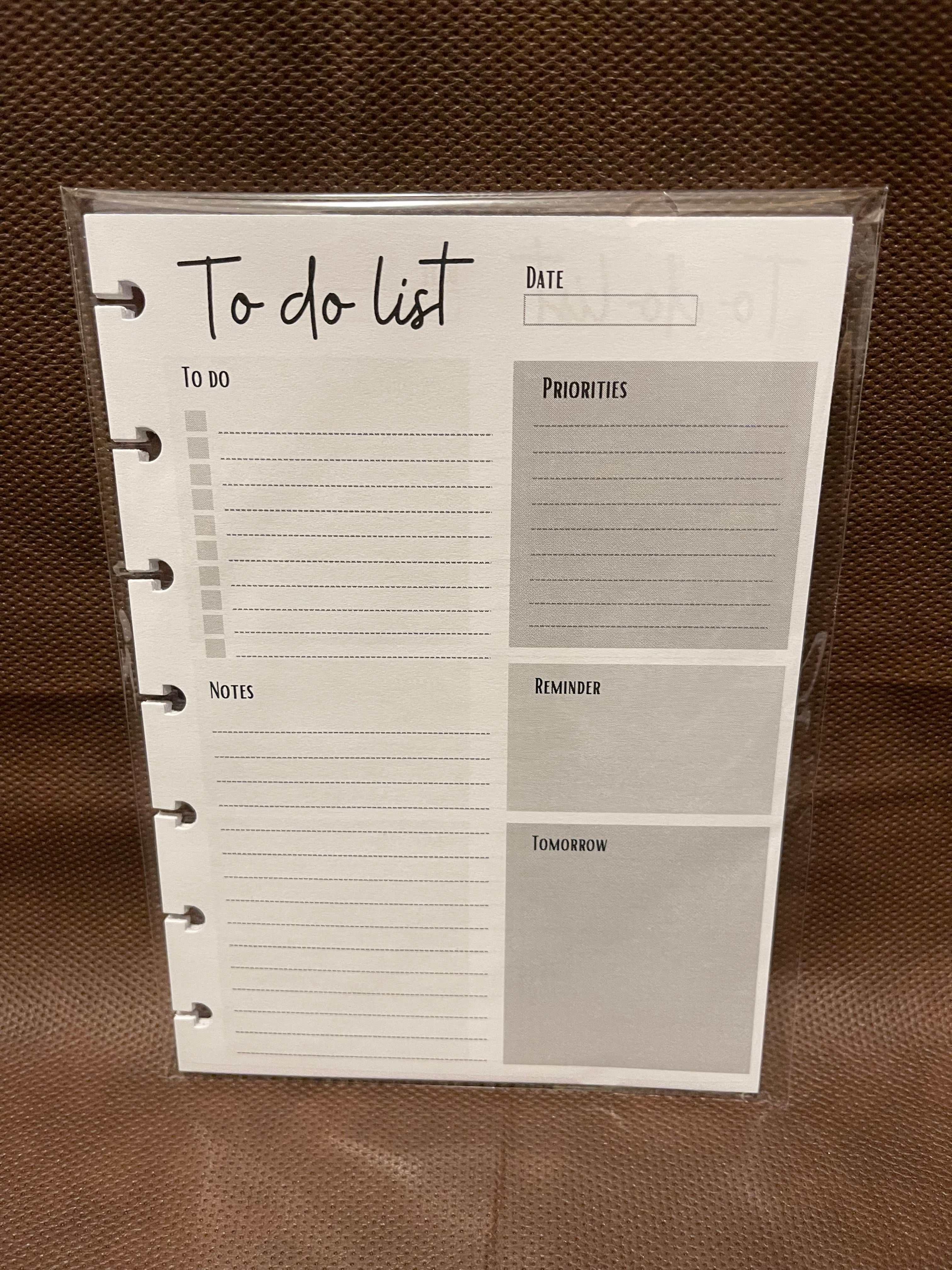 To-Do List Inserts – 5x7 Disc Bound