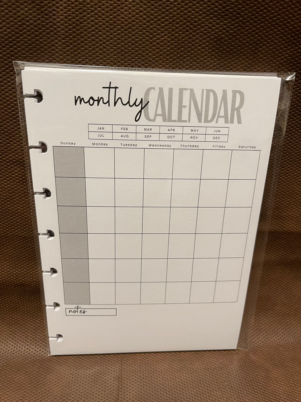 Monthly Planner Insert Pack – 5x7 Disc Bound