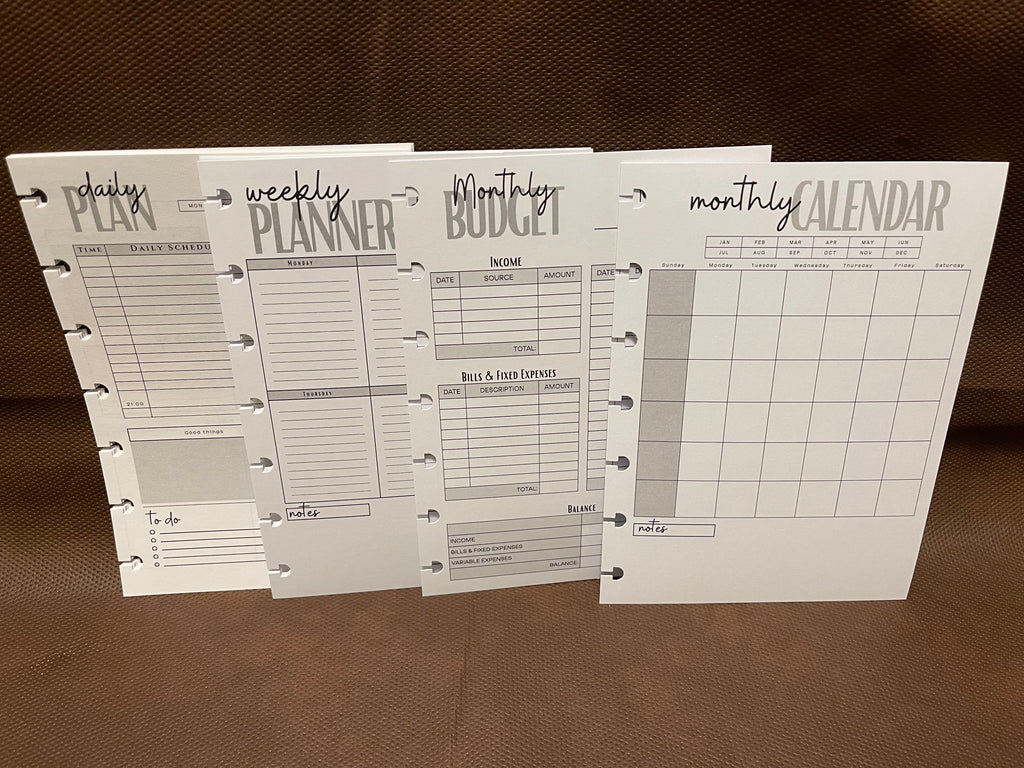 Monthly Planner Insert Pack – 5x7 Disc Bound