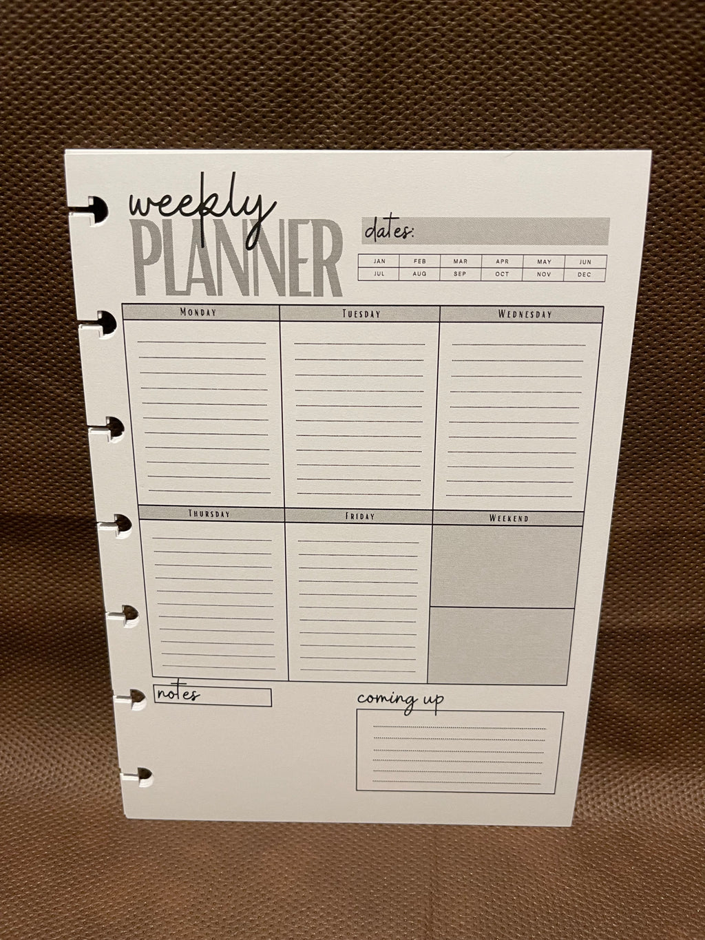 Monthly Planner Insert Pack – 5x7 Disc Bound